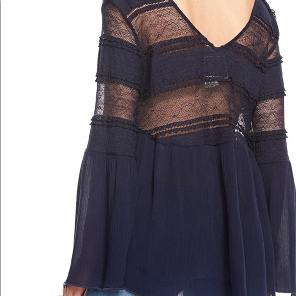 Chaser Double V Peplum Lace Top Blouse​ - Picture 2 of 7